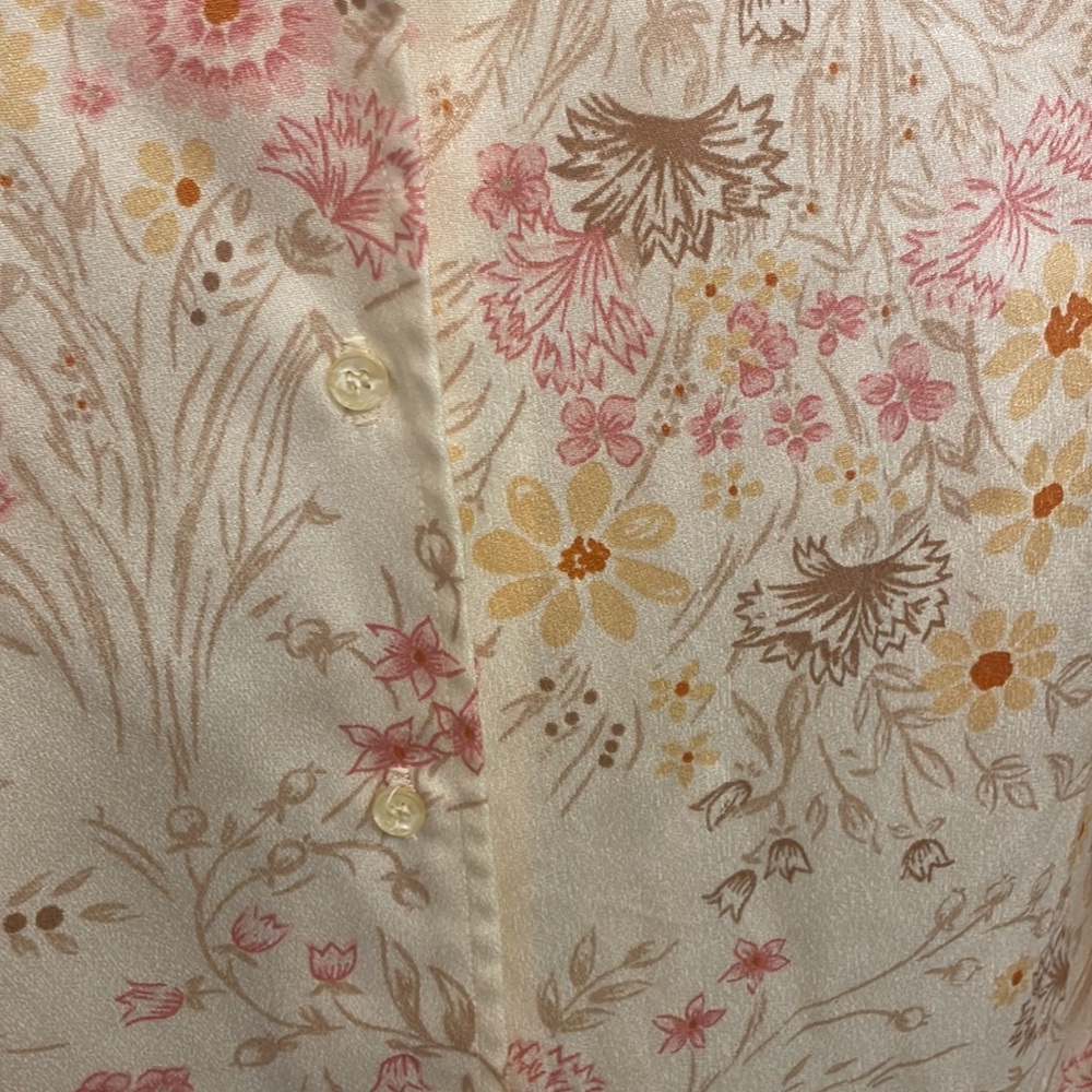 1960s The Villager Vintage Floral Silk Blouse - Picture 3 of 6